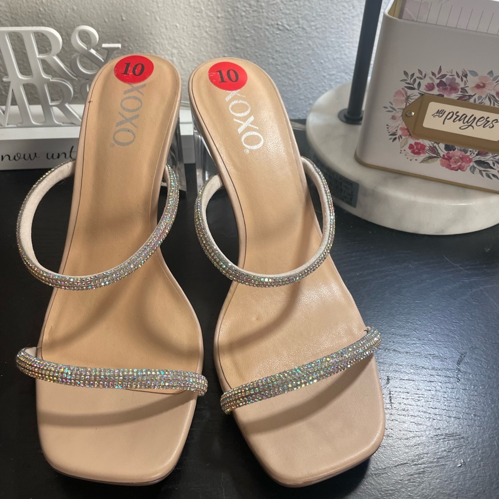 Silver formal heels size 10
